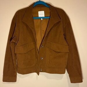 Anthropologie Avec Les Filles Brown Corduroy Oversized Pocket Shacket Small M